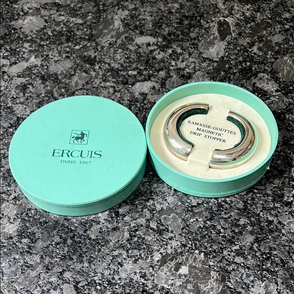 Ercuis Paris 1867 "Ramasse-Gouttes" Magnetic Drip Stopper Silver-Plated in Box - Picture 1 of 4